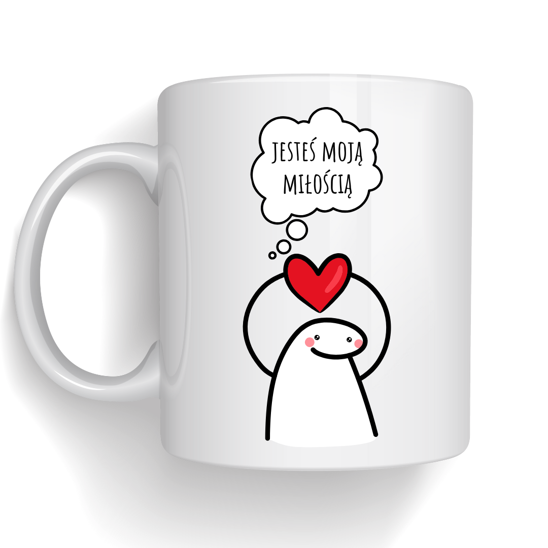 Kubek z nadrukiem z Ludzikiem Jesteś Moją Miłością