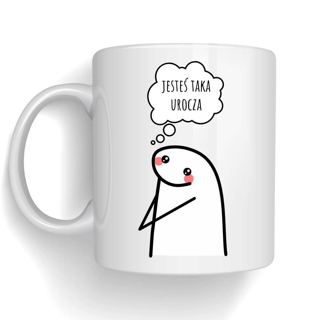 Kubek z nadrukiem z Ludzikiem Jesteś Taka Urocza