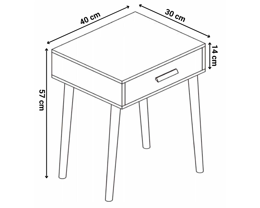 Stolik Nocny SKAN ONE - Kolor: Biały