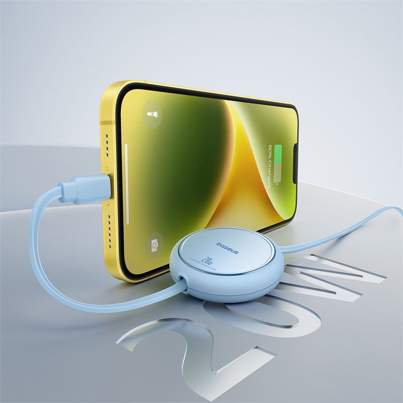 Kabel przewód zwijany Free2Pull USB-C - iPhone Lightning 20W 1m - niebieski (8)