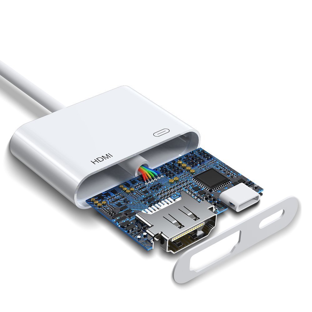 Adapter przejściówka z iPhone Lightning na HDMI FullHD + Lightning biały (8)