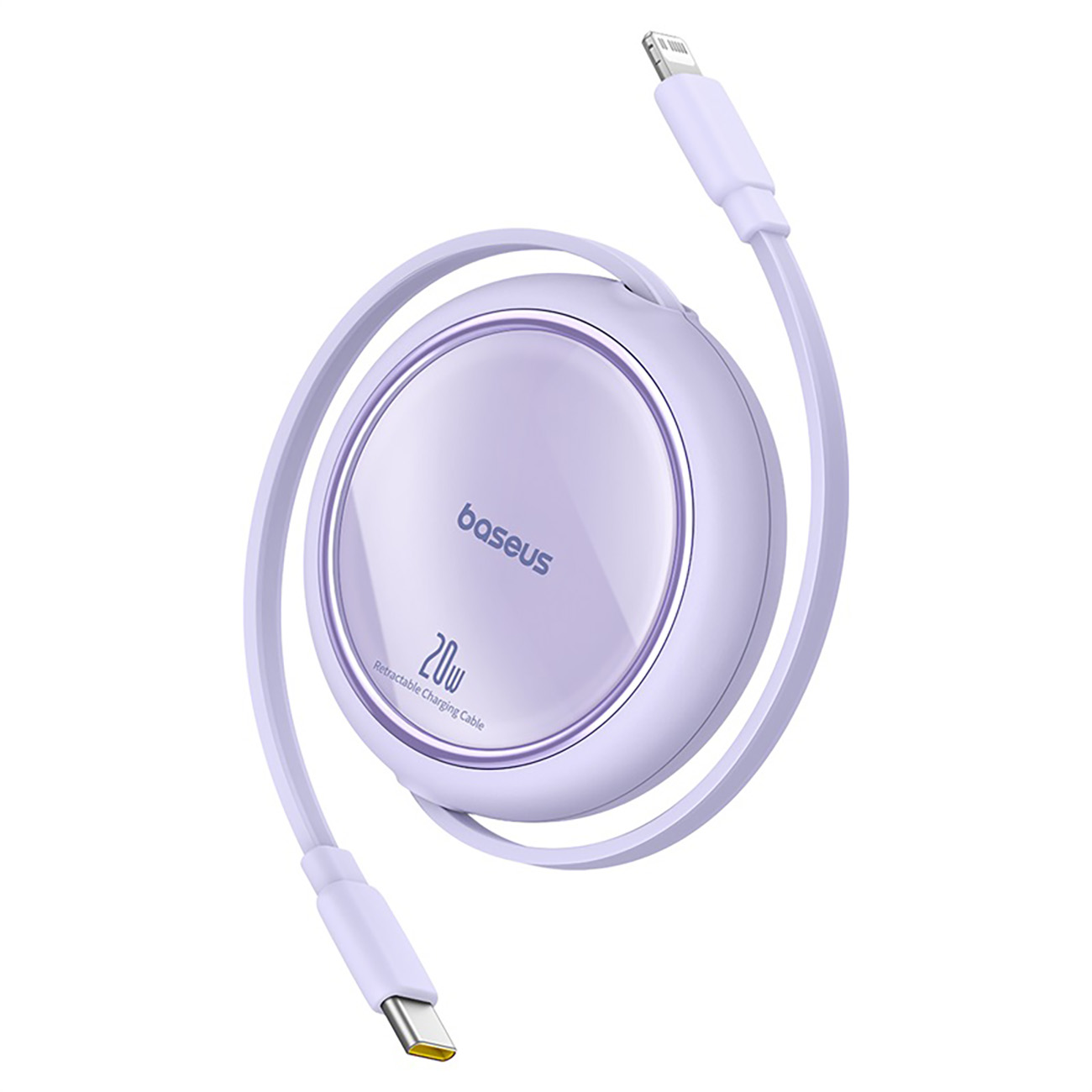 Kabel przewód zwijany Free2Pull USB-C - iPhone Lightning 20W 1m - fioletowy (3)
