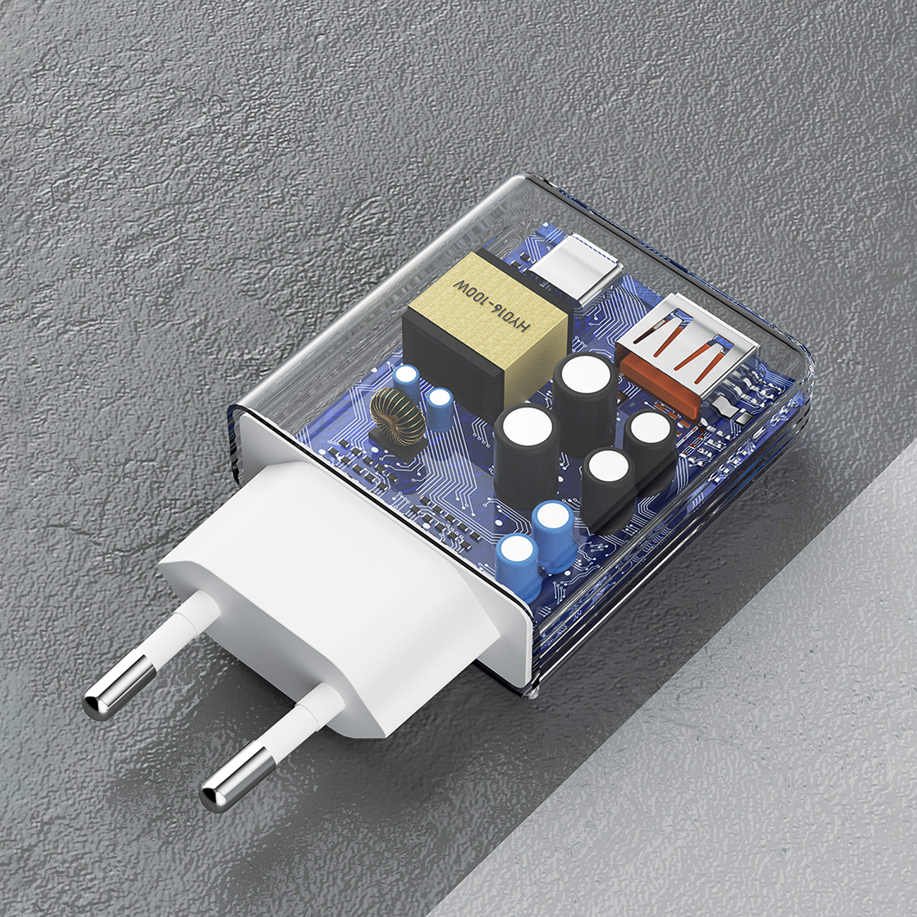 Ładowarka sieciowa GaN A30EUL 30W USB-A USB-C - biała (4)