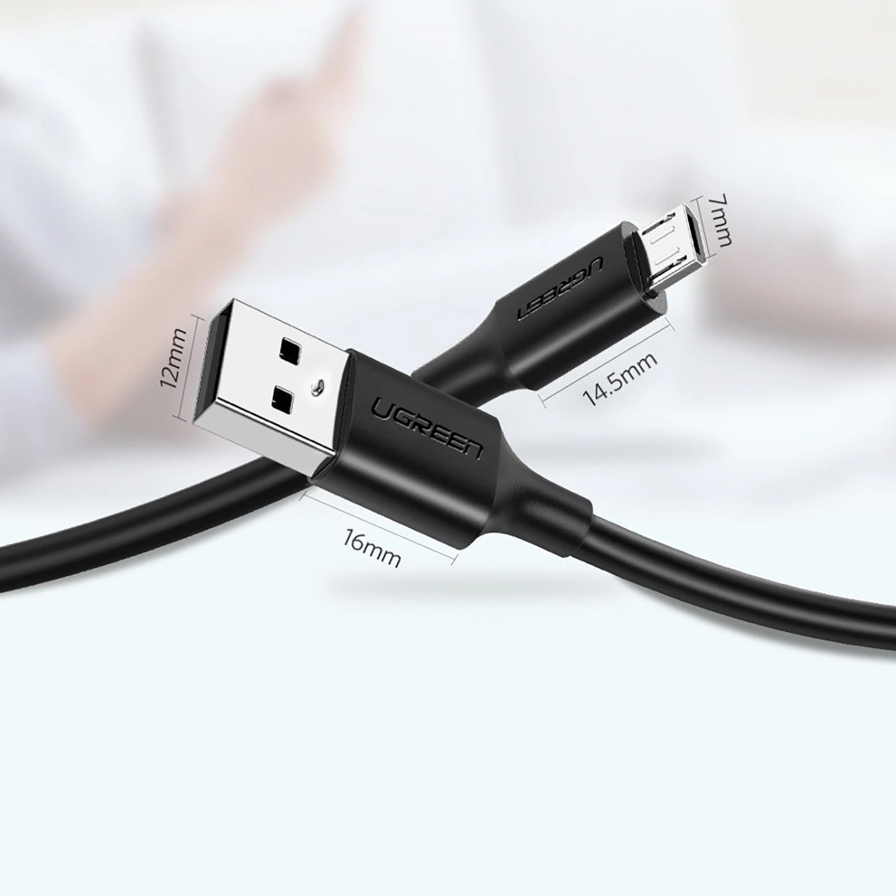 Kabel przewód micro USB - USB-A 25cm - czarny (11)