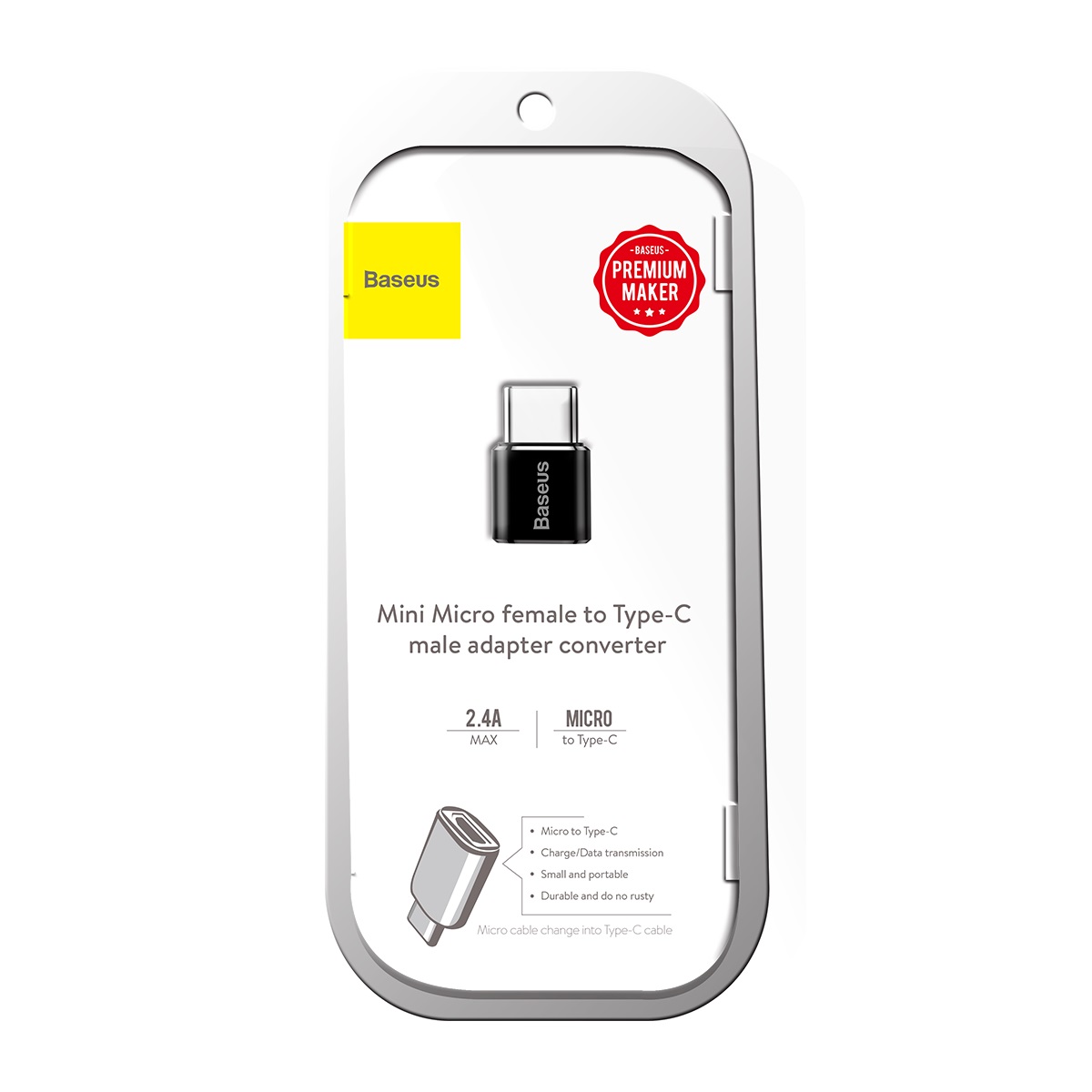 Adapter Mini przejściówka z micro USB na USB-C - czarny (7)