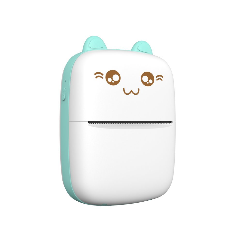 Mini Kot drukarka termiczna do etykiet ściąg z telefonu Bluetooth Fun Print niebieska (10)