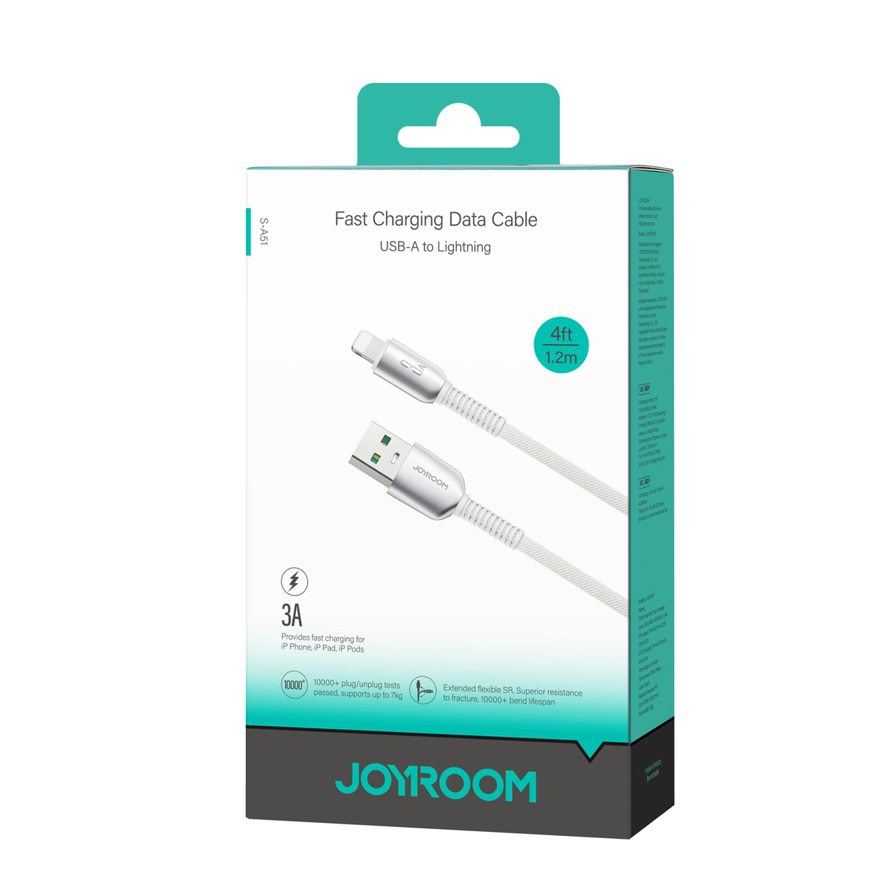 Kabel przewód Cutting-Edge Series 3A USB-A - iPhone Lightning 1.2m - szary (6)