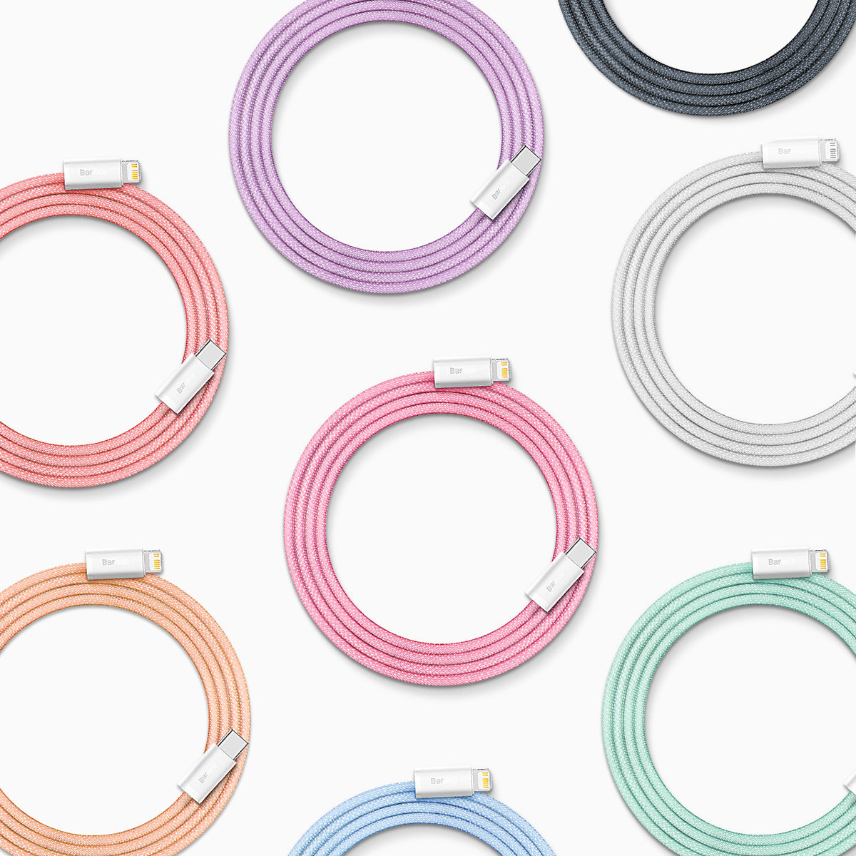 Kabel przewód do iPhone USB-C - Lightning Power Delivery 20W 2m - szary (10)