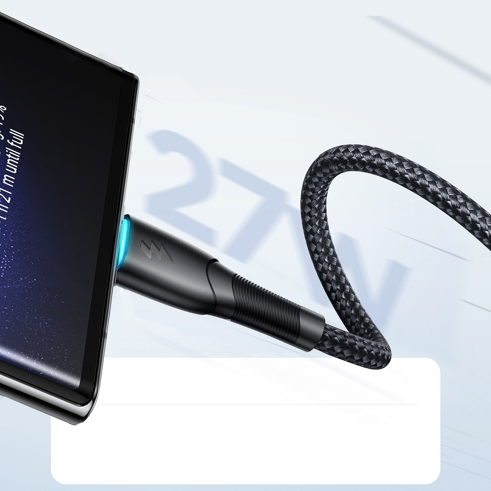 Kabel przewód Starry Series USB-A - USB-C 3A 1m czarny (10)