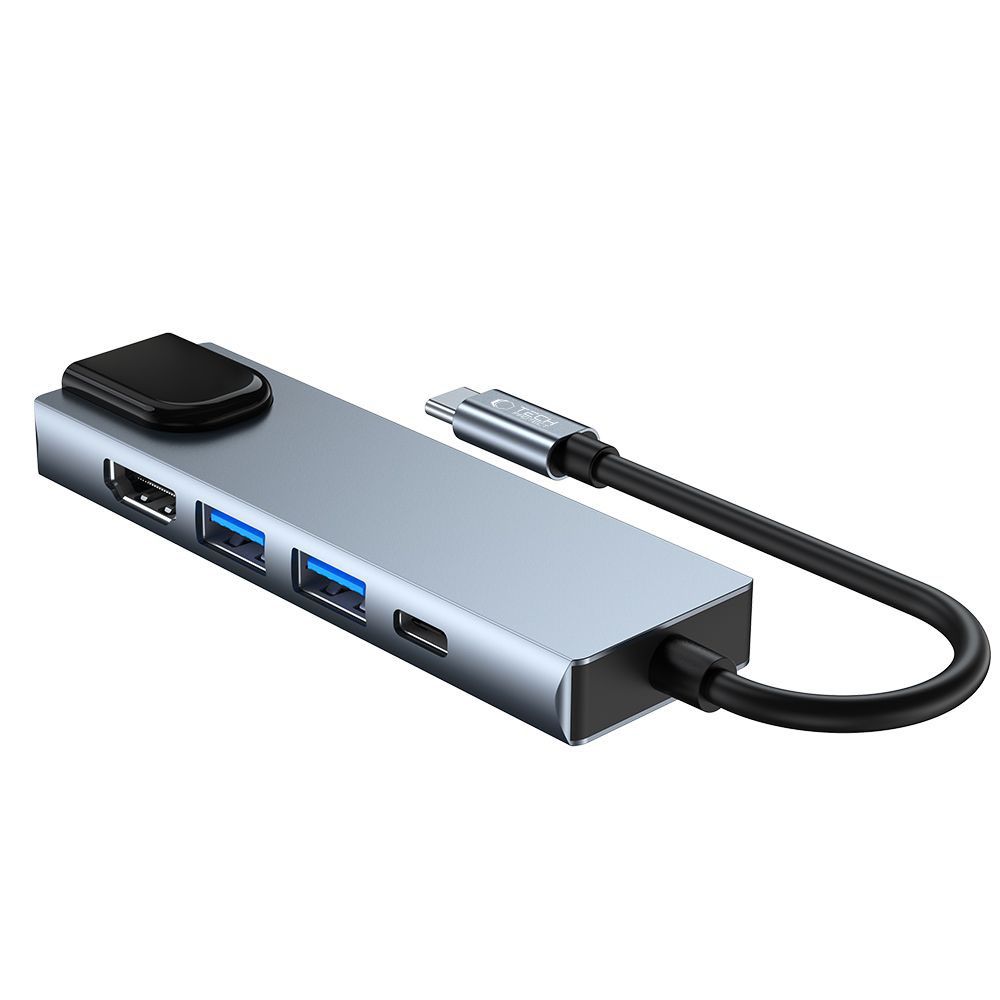 5w1 HUB rozdzielacz USB-C na USB-C USB-A HDMI RJ45 - szary (6)