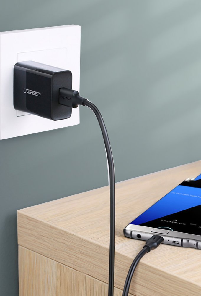 Kabel przewód USB 3.0 - USB-C 3A 1m czarny (3)