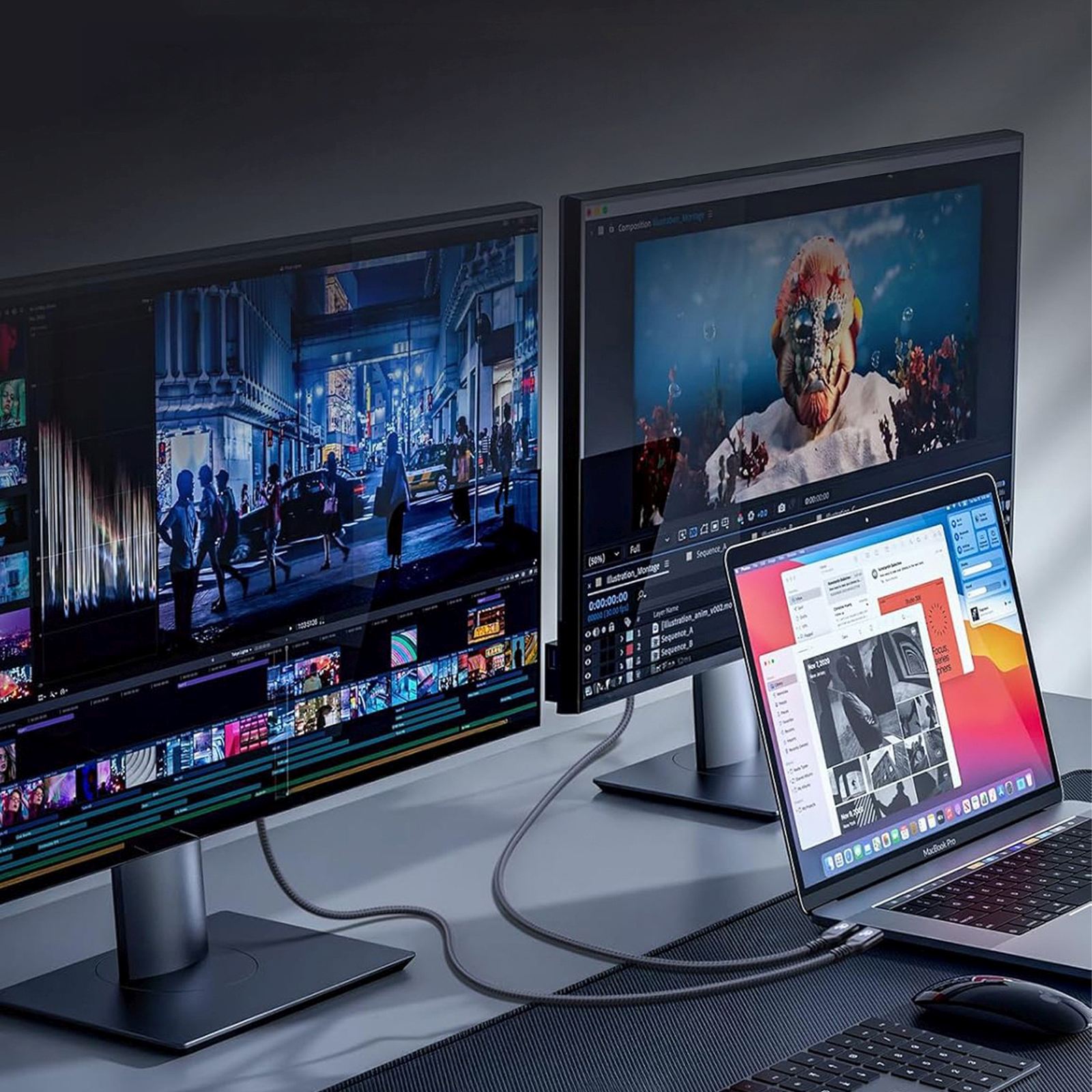 Kabel przewód USB-C Thunderbolt 4 240W 2m 4K - czarny (10)