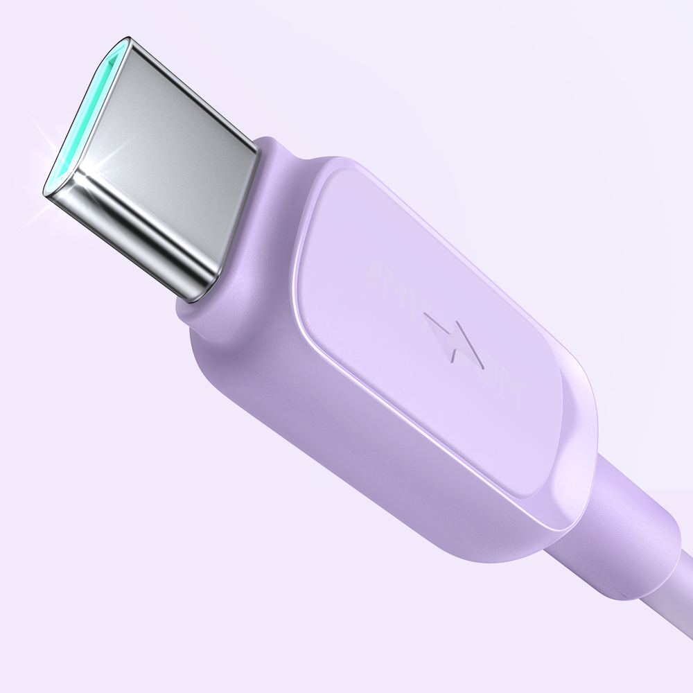 Kabel przewód USB-A - USB-C 3A 1.2m fioletowy (9)