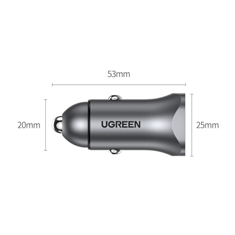 Ładowarka samochodowa USB-C USB 24W Power Delivery Quick Charge szary (7)
