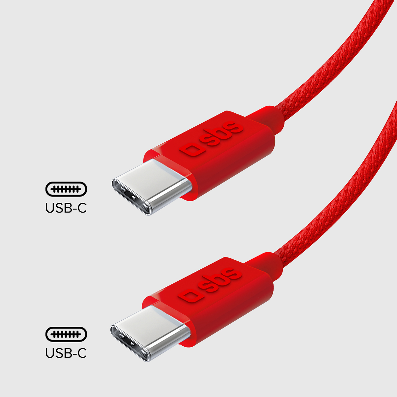 Kabel przewód w oplocie USB-C 60 W 1.5m - czerwony (10)
