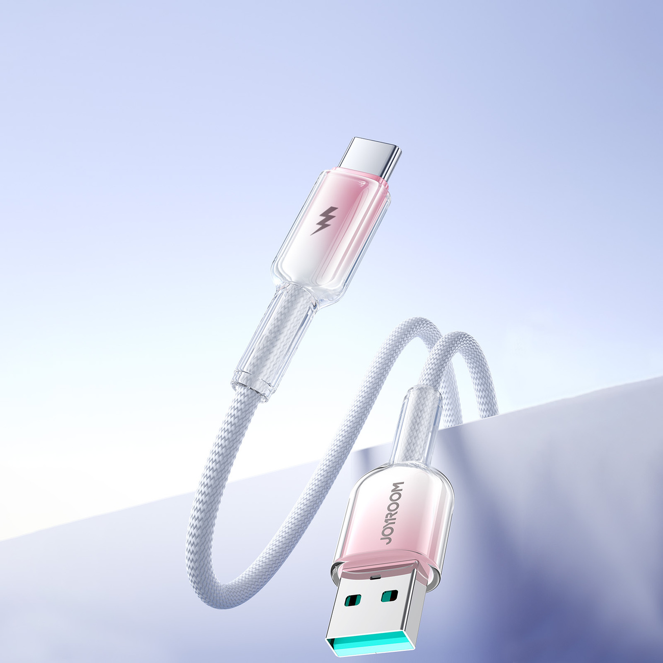 Kabel przewód Crystal-Clear Series 3A USB-A - USB-C 1.2m - biały (10)