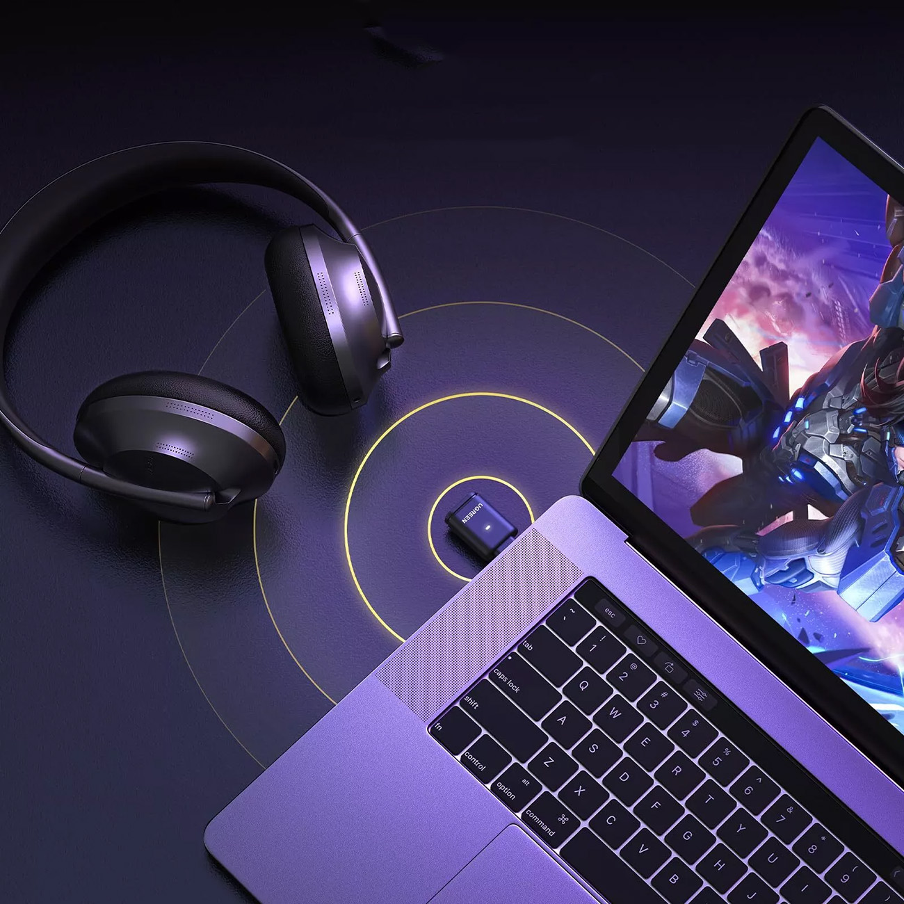 Adapter audio transmiter Bluetooth 5.3 aptX USB-C - czarny (3)