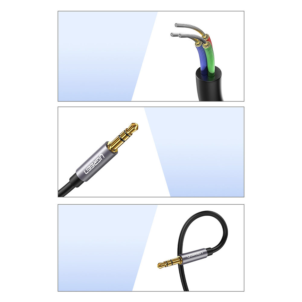 Przedłużacz kabel adapter audio AUX mini jack 3.5mm 1.5m niebieski (7)