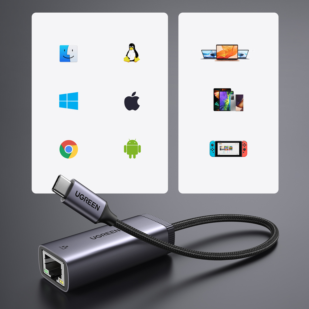 Zewnętrzna karta sieciowa USB Typ C - RJ45 1Gbps (3)