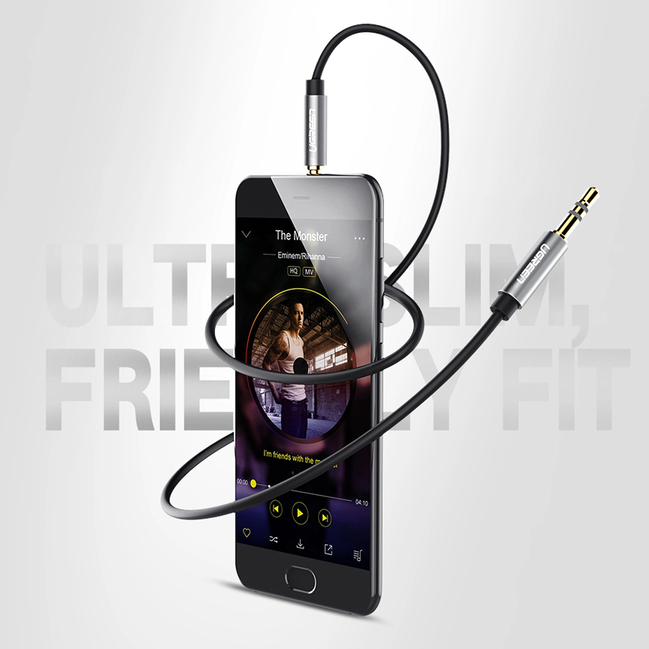 Kabel przewód audio AUX mini jack 3.5mm 3m - czarny (10)