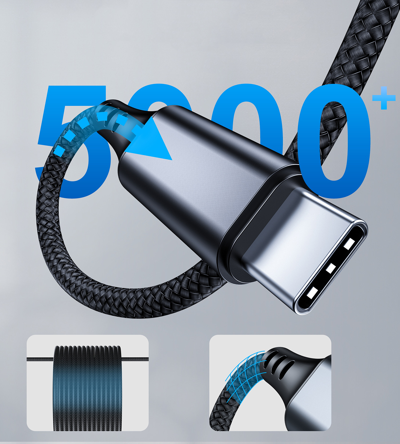 Kabel przewód audio AUX USB-C - mini jack 3.5mm 1m - czarny (4)