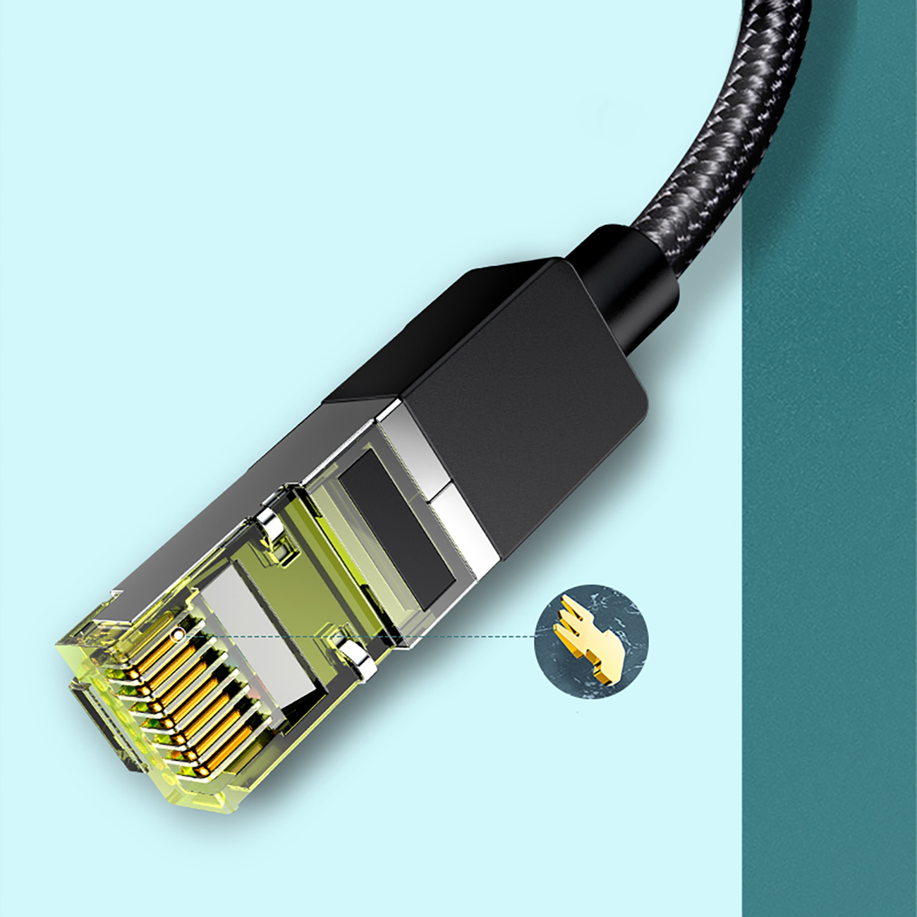 Kabel przewód patchcord Ethernet RJ45 Cat 7 10 Gbps 3m - czarny (5)