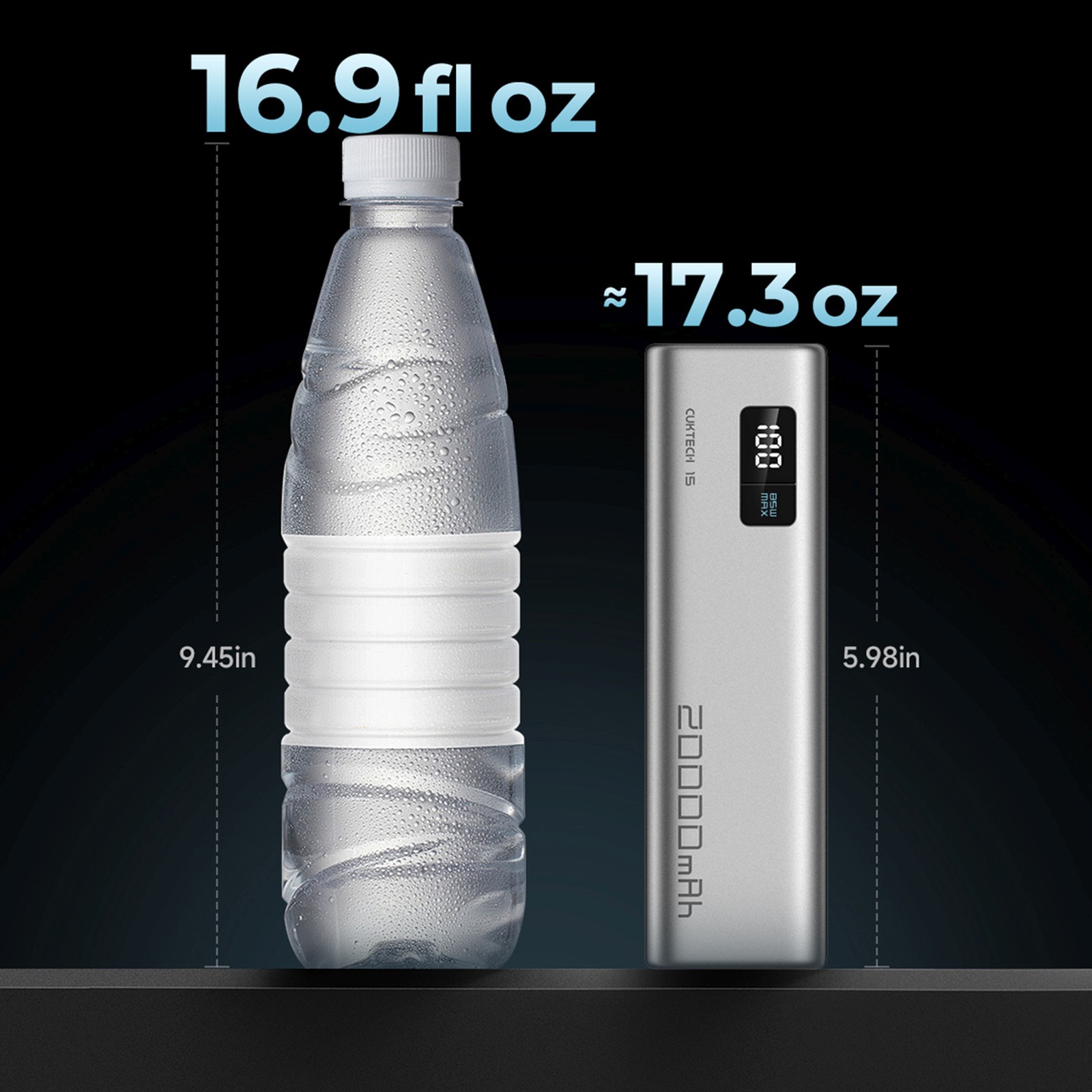 Powerbank 20000mAh USB-C USB-A 100W - szary (7)