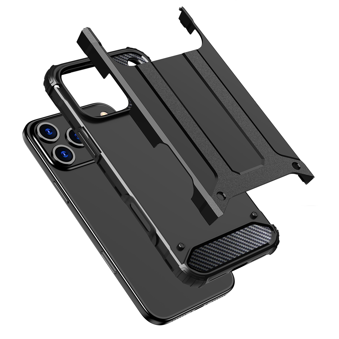 Etui pancerne na iPhone 17 Pro Max Hybrid Armor - czarne (7)