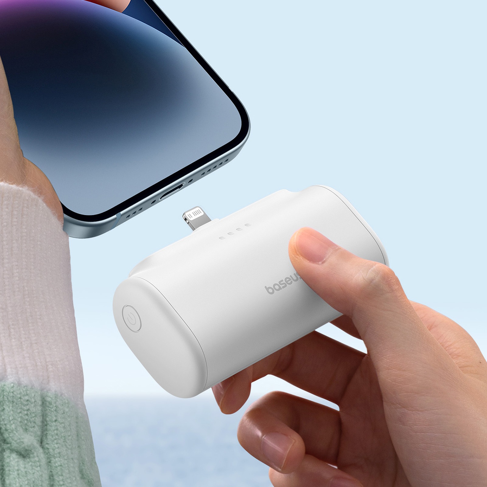 Powerbank 5000mAh iPhone Lightning USB-C Compact 20W - biały (7)