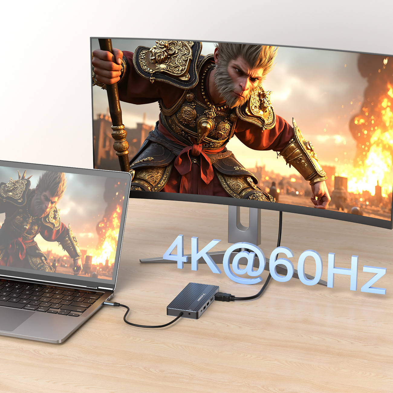 14w1 HUB do 3 monitorów USB-A USB-C DisplayPort HDMI RJ45 SD TF mini jack - szary (3)