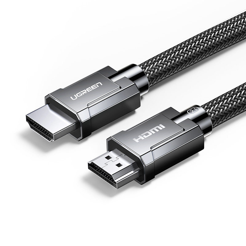Kabel przewód HDMI 2.1 8K 60Hz 48Gb/s 3m elastyczny w oplocie szary (1)