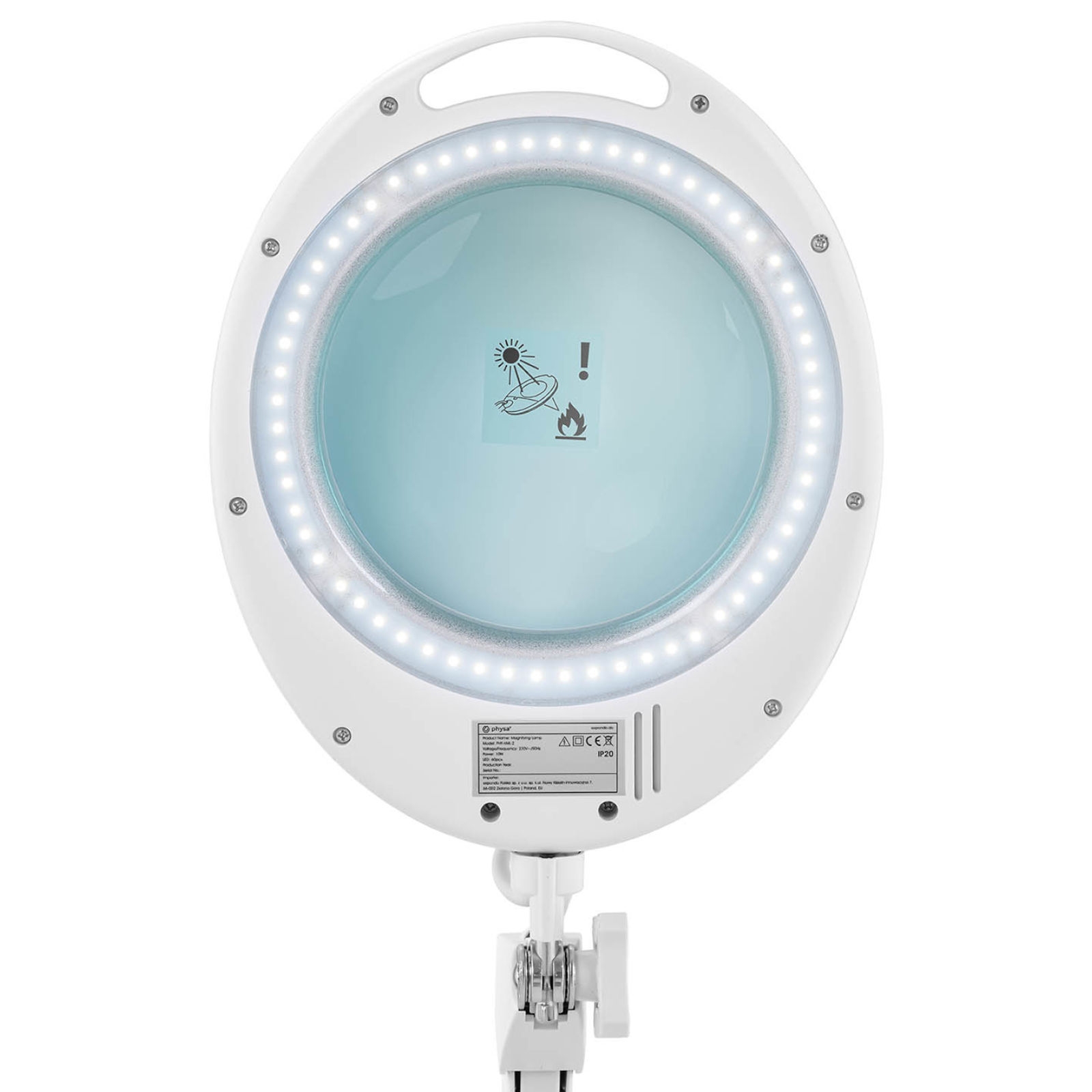 Lampa lupa kosmetyczna ze szkłem powiększającym mobilna 5 dpi 60x LED śr. 127 mm (6)