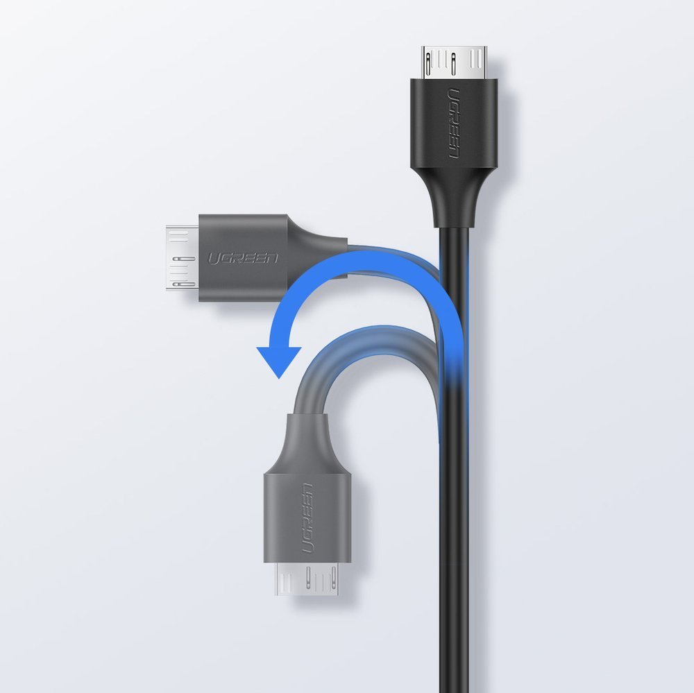 Kabel przewod USB-C - micro USB-B SuperSpeed 3.0 1m czarny (10)