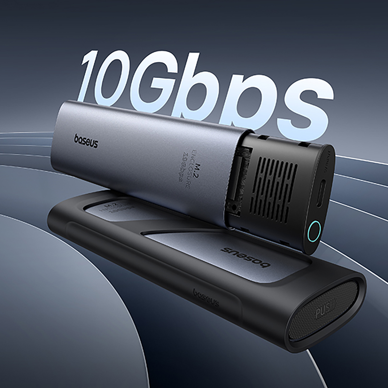 Kieszeń na dysk SSD do 8 TB FlyJoy M.2 NVMe 10 Gb/s UASP TRIM - szara (8)
