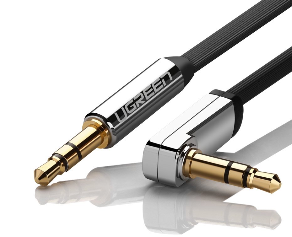 Płaski kabel przewód audio AUX 3.5mm mini jack 2m srebrny (7)