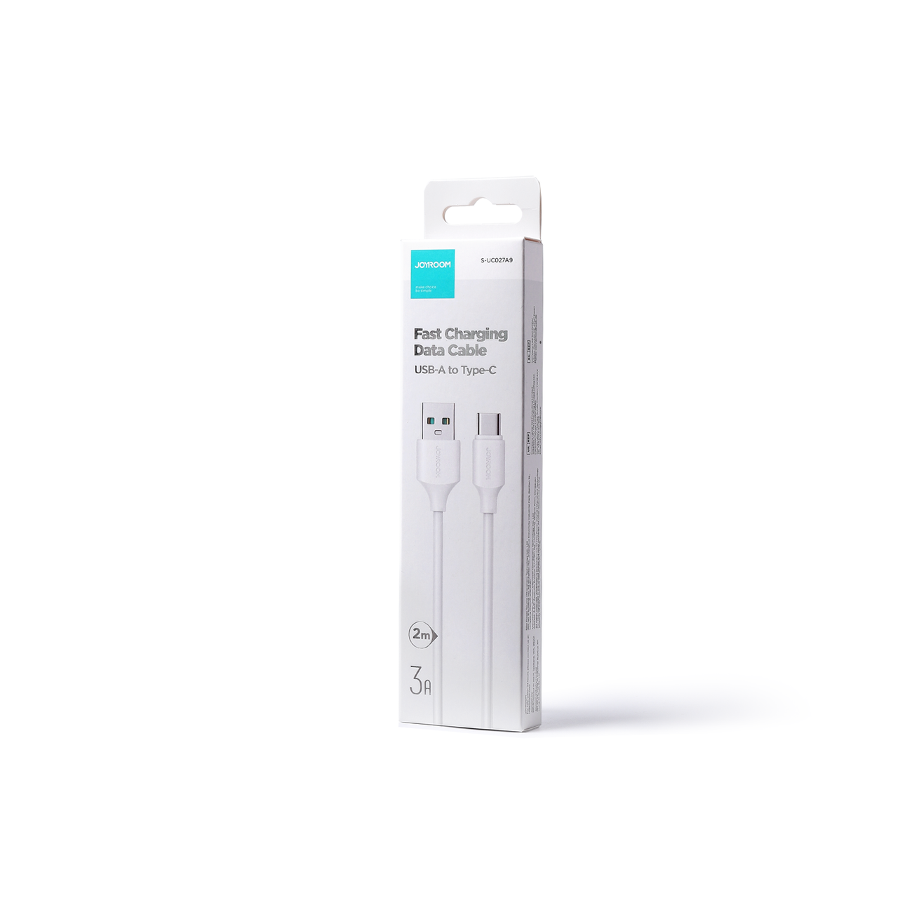 Kabel do ładowania i transmisji danych USB-A - USB-C 3A 2m biały (5)