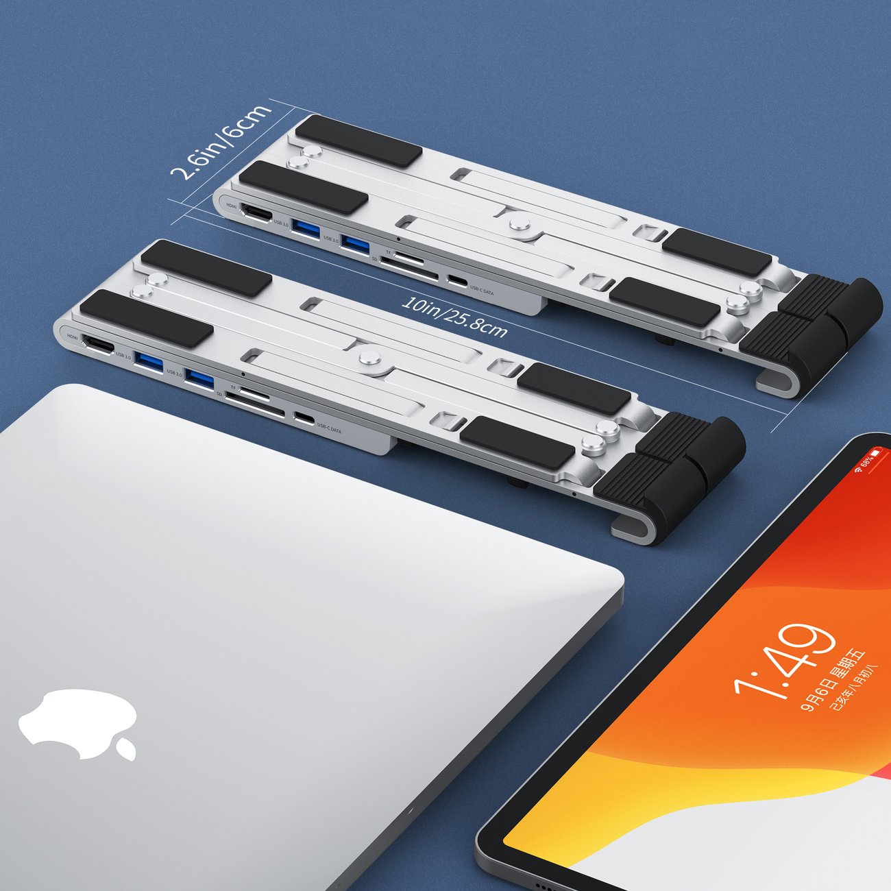 Podstawka stacja do laptopa PD USB-C HDMI 2xUSB-A 1xUSB-C 1xSD 1xTF czarny (6)