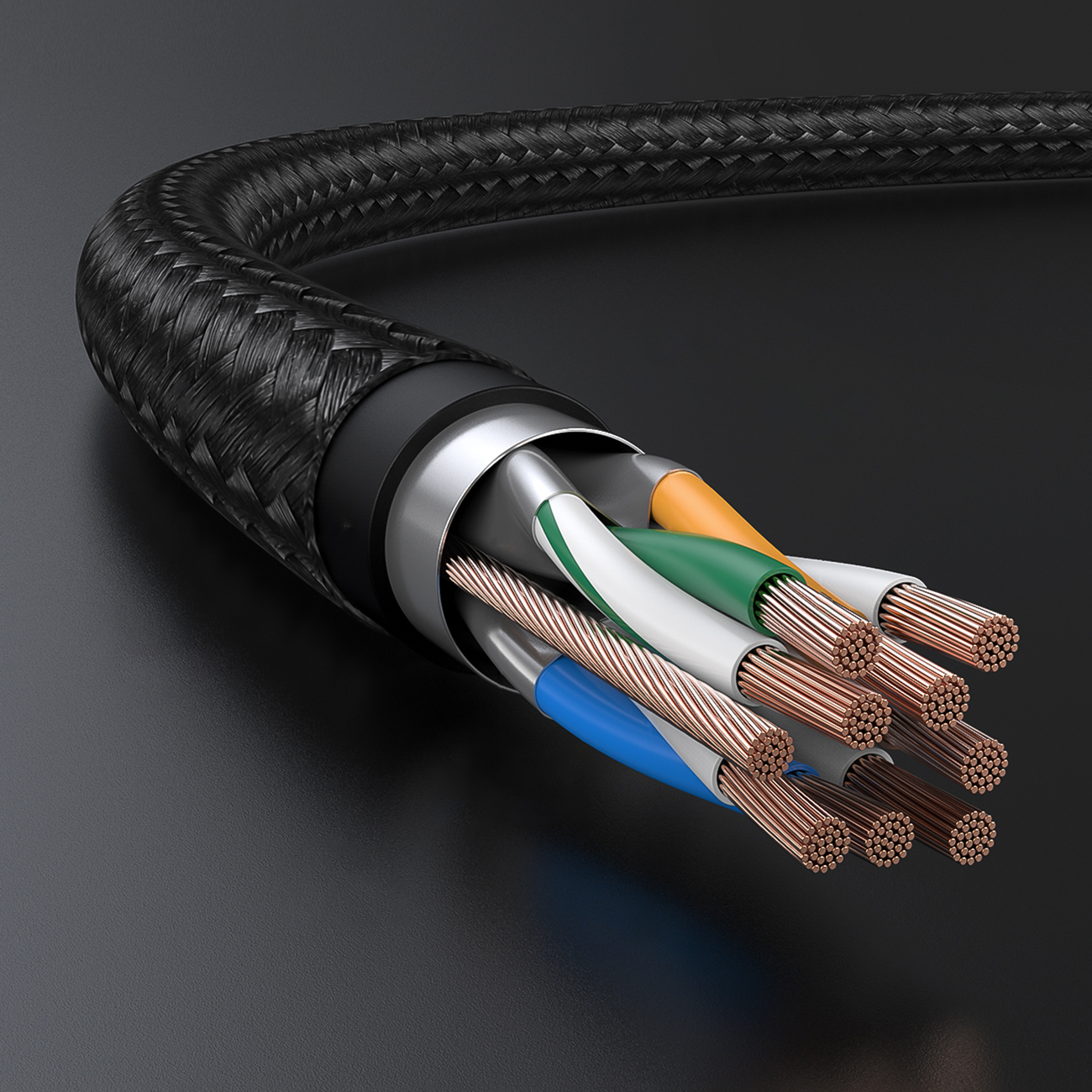 Kabel przewód patchcord Ethernet RJ45 Cat 7 10 Gbps 3m - czarny (8)