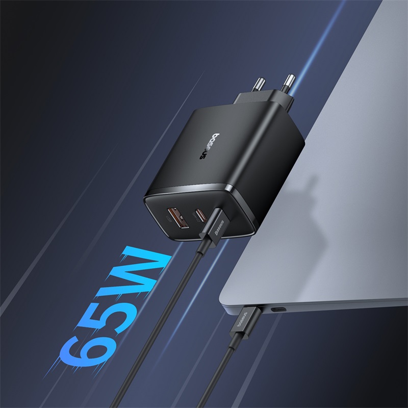 Ładowarka sieciowa GaN Cube Pro 65W 2x USB-C USB-A czarna (11)