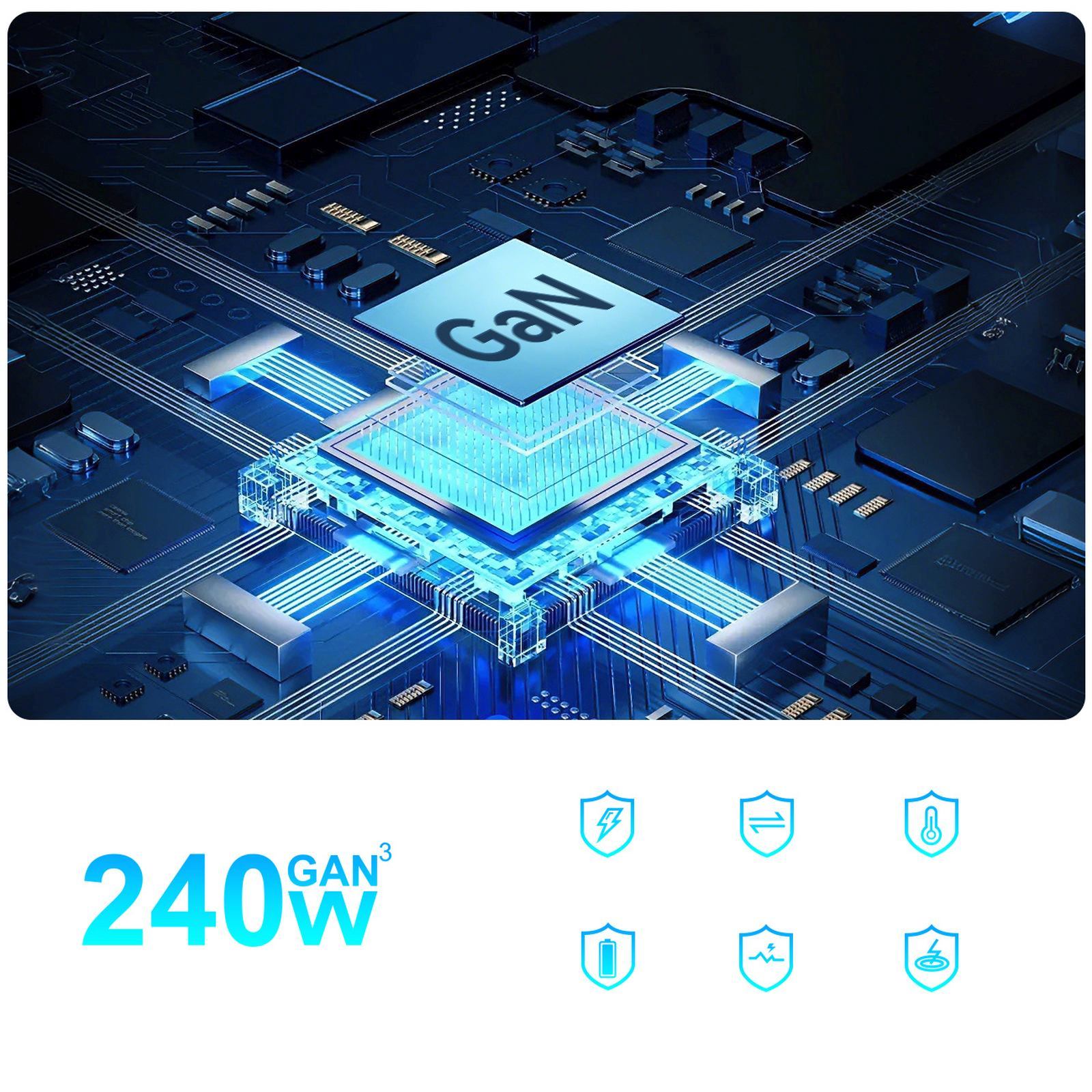 Stacja ładująca biurkowa 4x USB-A 4x USB-C GaN QC3 240W - czarna (9)
