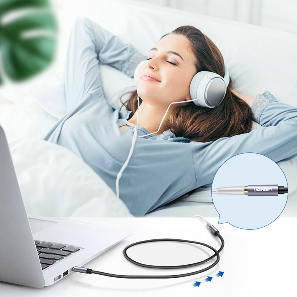 Przedłużacz kabel adapter audio AUX mini jack 3.5mm 1.5m niebieski (3)