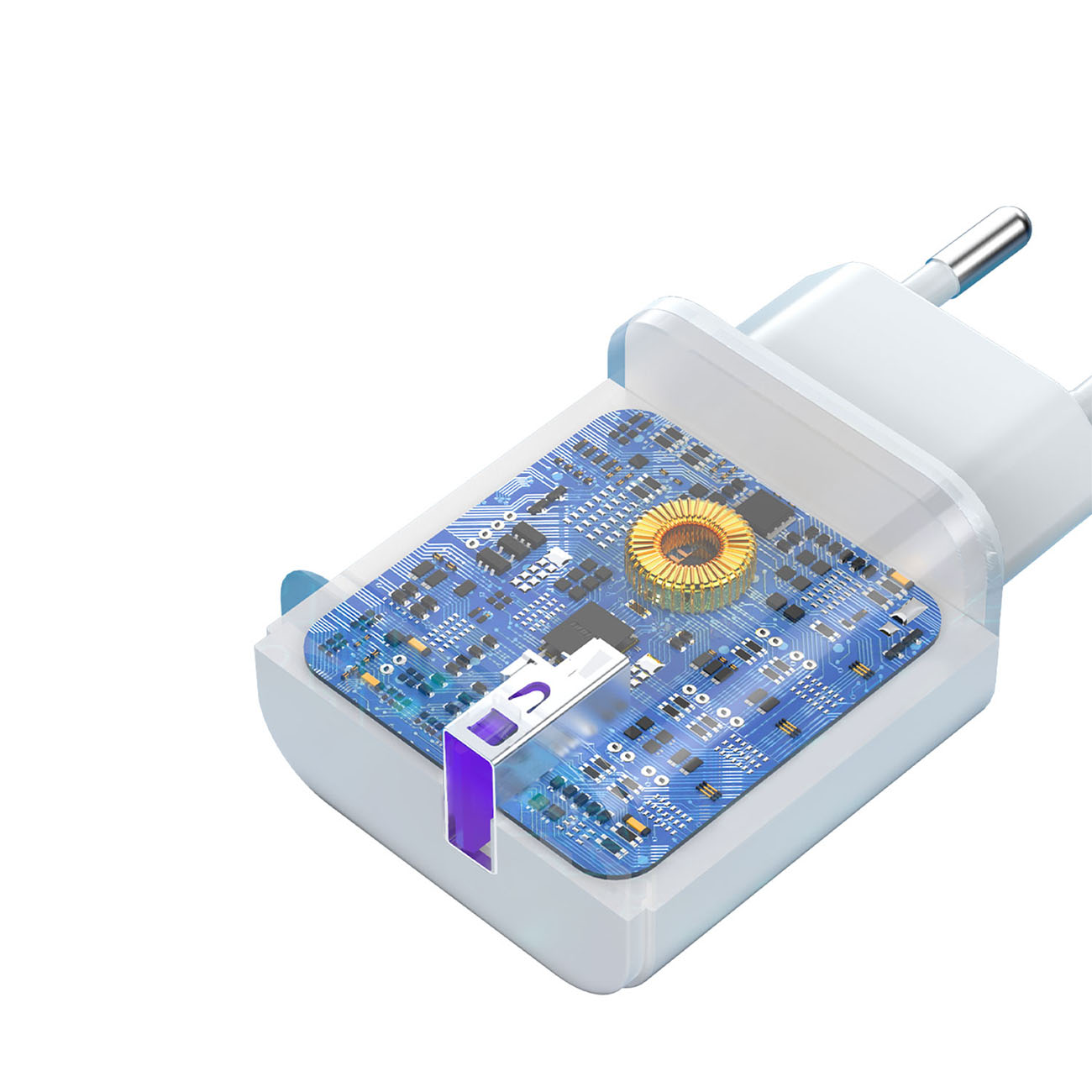 Ładowarka sieciowa USB-A 18W z kablem USB-A - USB-C biała (4)