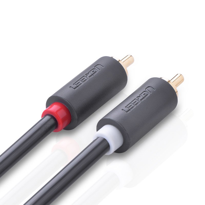 Kabel przewód stereo audio video 2 RCA 2x Cinch 5m szary (6)