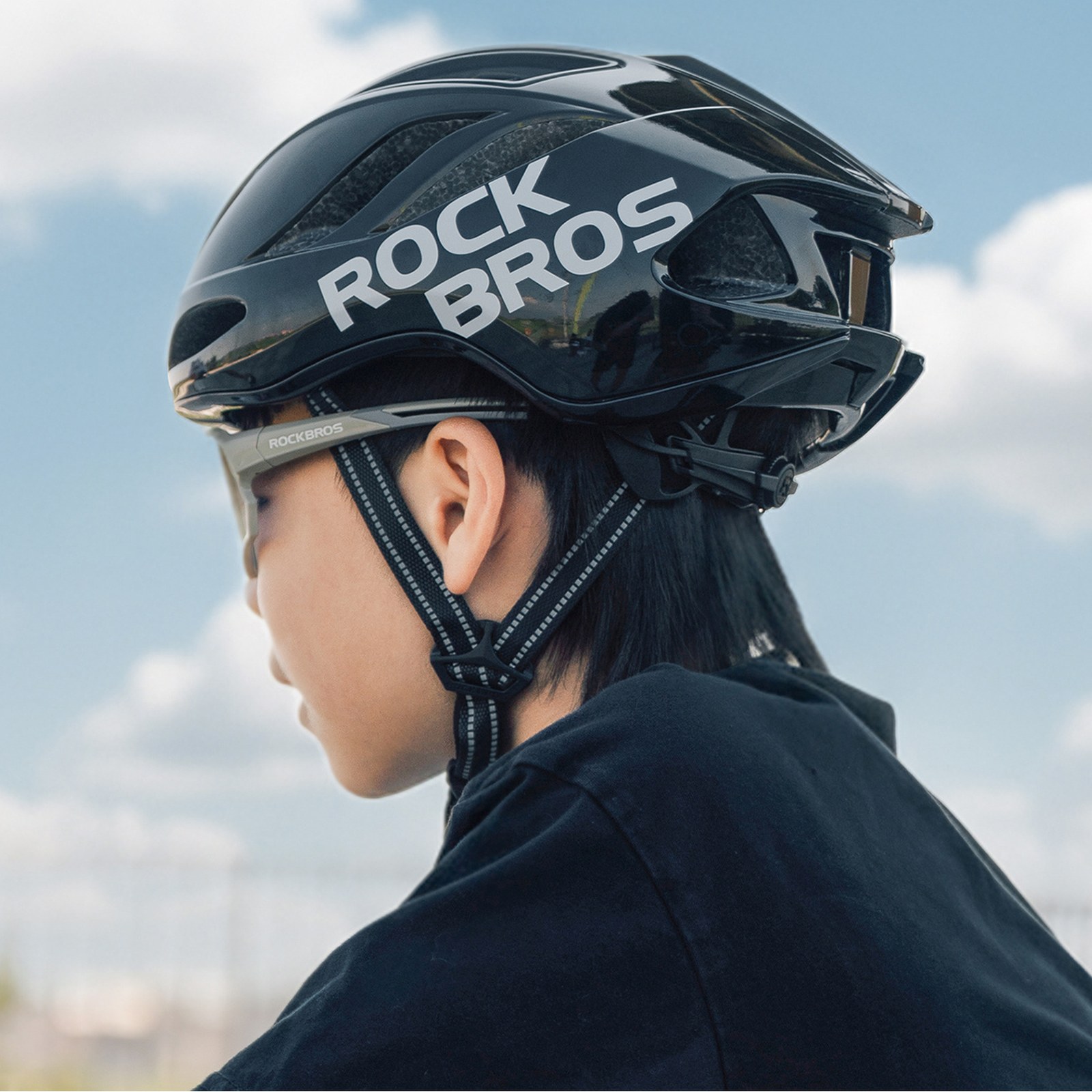 Kask rowerowy lekki 58-62 cm - czarny (5)