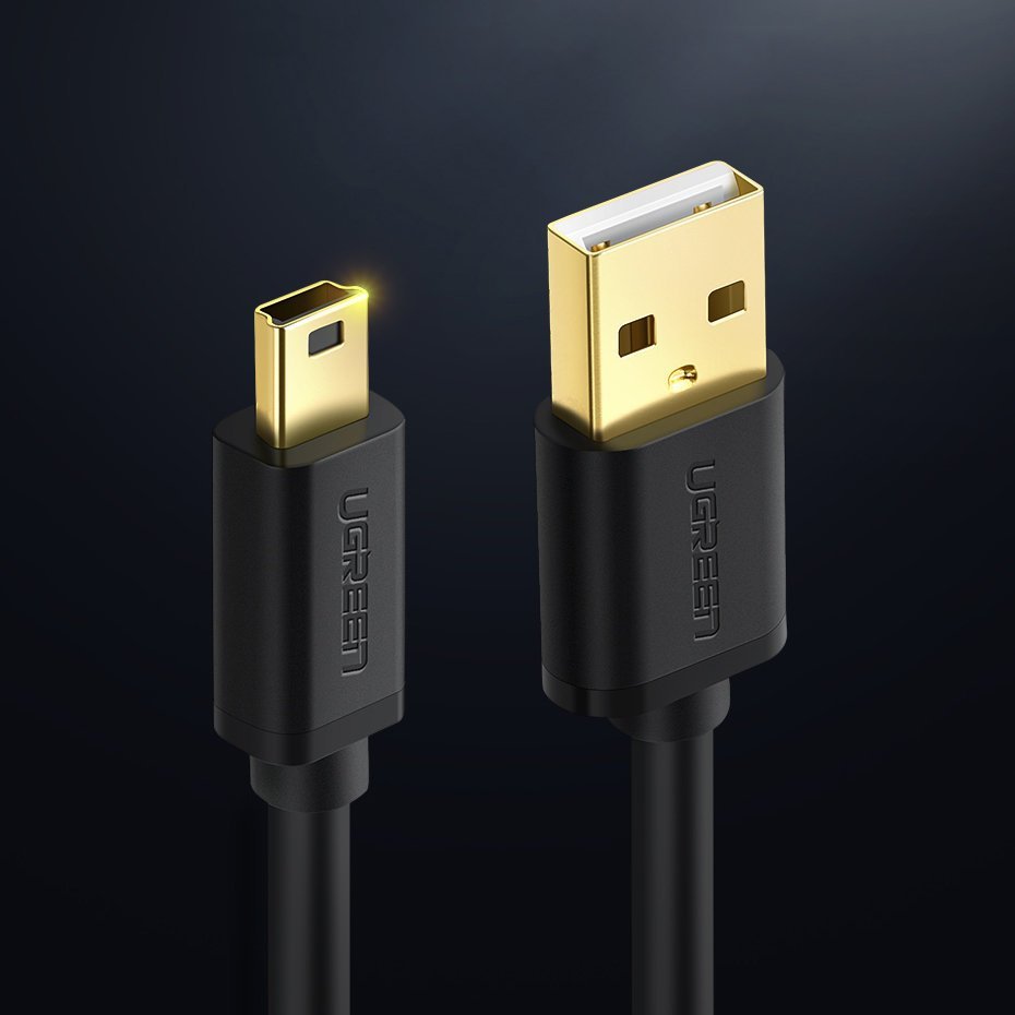 Kabel przewód USB - mini USB 480 Mbps 3m czarny (6)