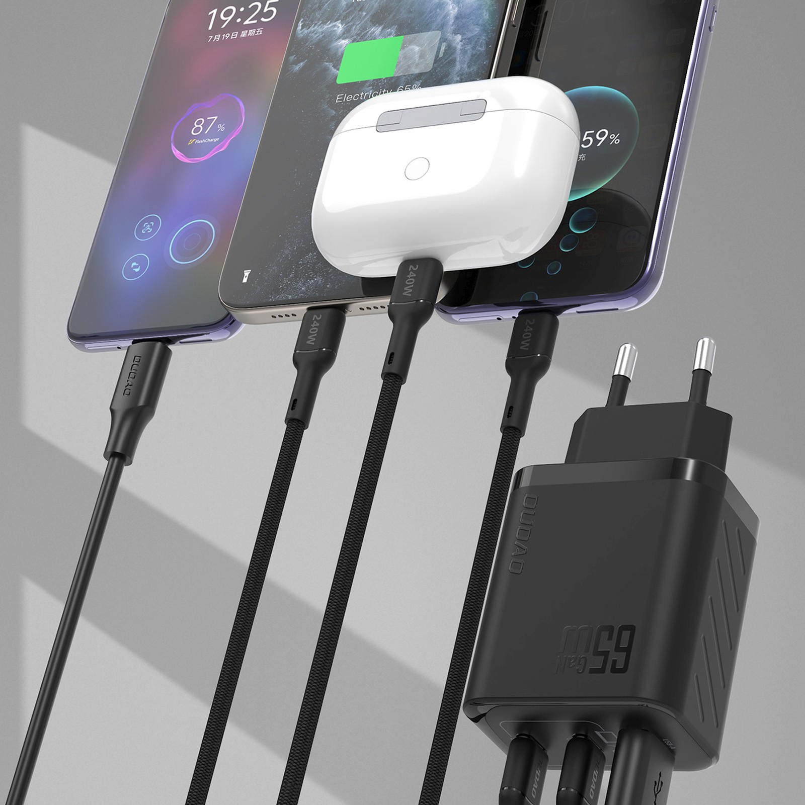 Ładowarka sieciowa A29 GaN USB-C USB-A 65W - czarna (4)