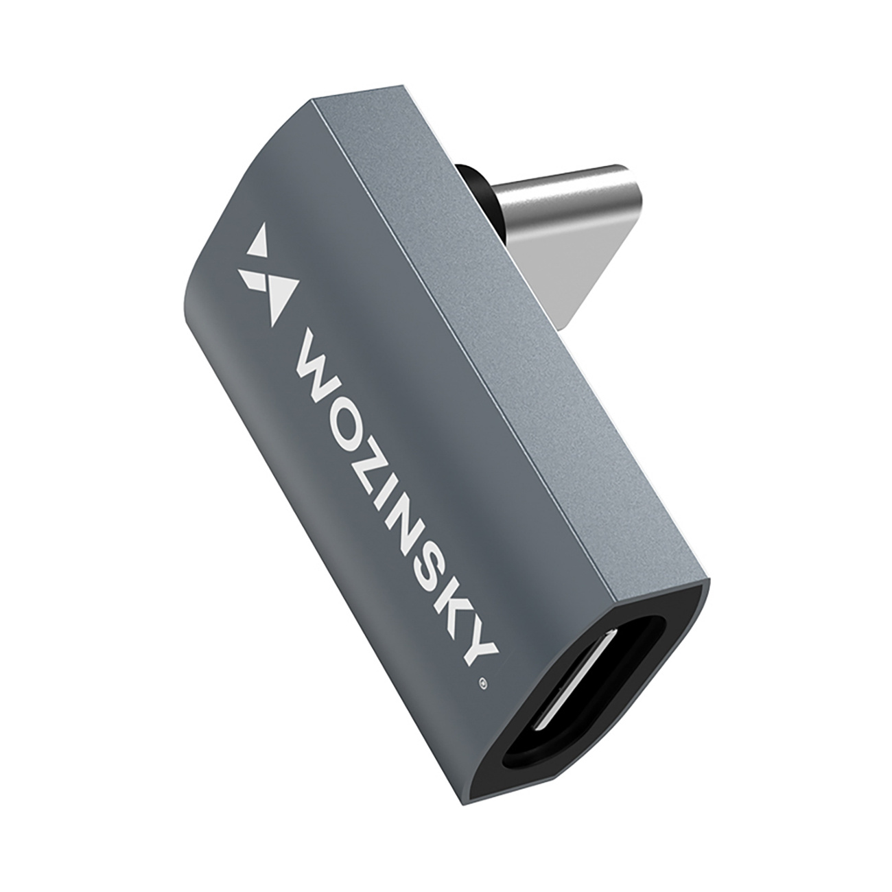 Adapter przejściówka kątowa USB-C 40Gb/s 240W 8K OTG - szara (3)