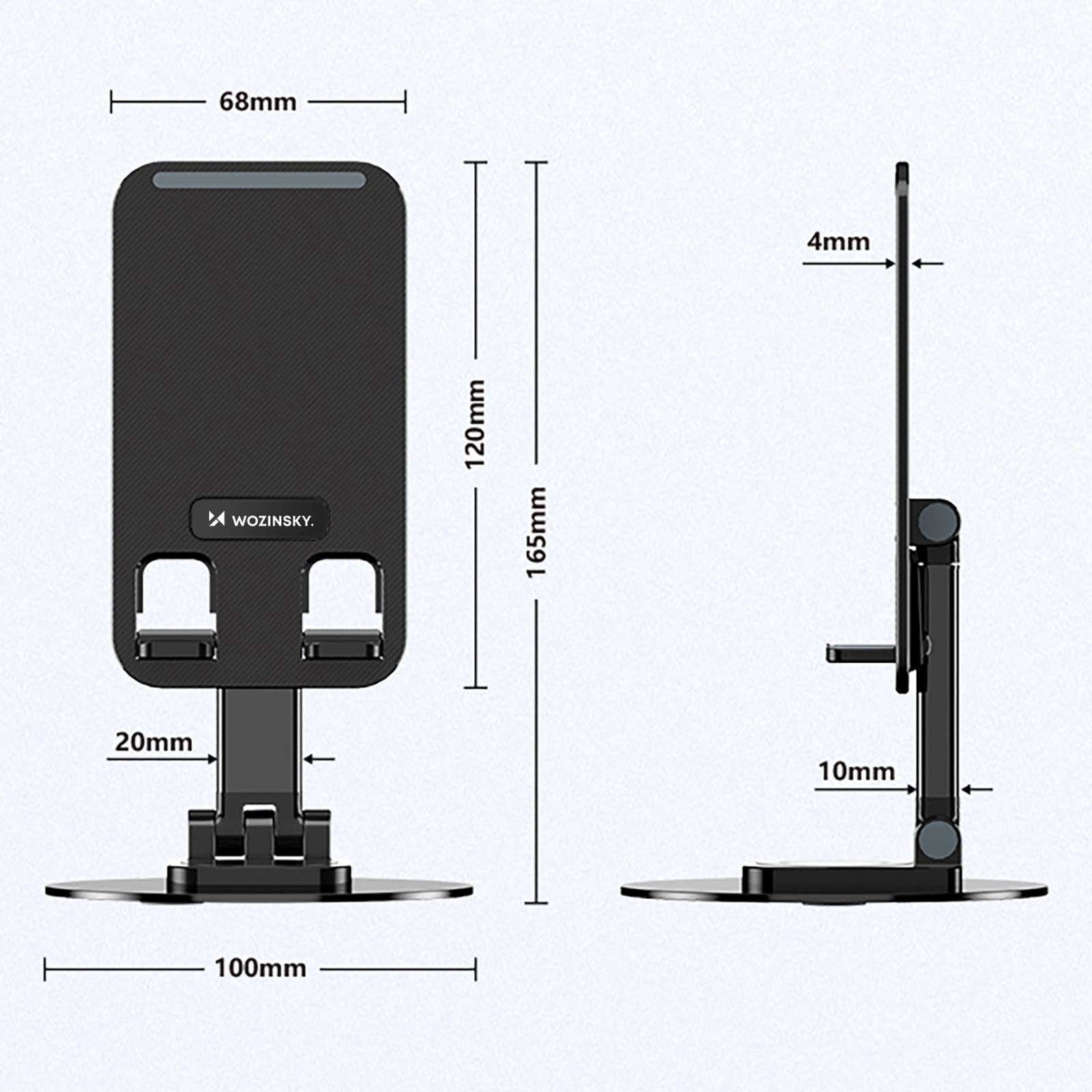 Podstawka stojak stabilny pod telefon tablet - czarny (10)