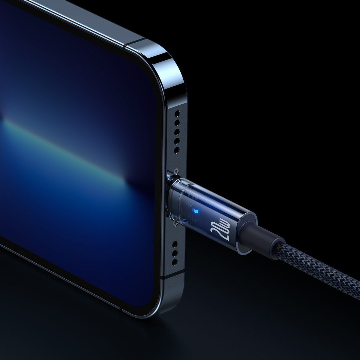 Explorer Series kabel przewód USB-C Iphone Lightning 20W 1m niebieski (8)