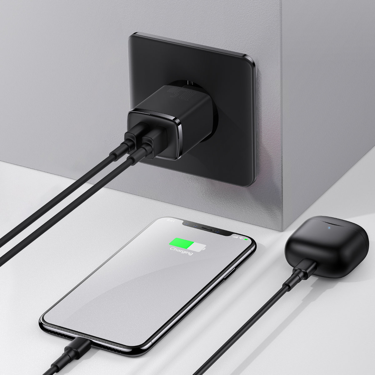 Ładowarka sieciowa Compact 2x USB 10.5W czarny (8)